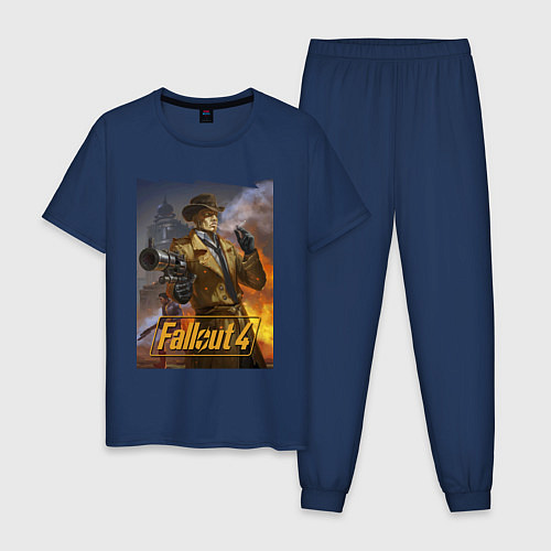 Мужская пижама Fallout 4 Nick Valentine - character / Тёмно-синий – фото 1