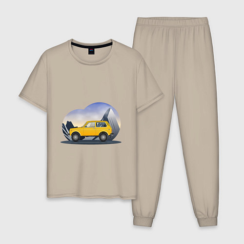 Мужская пижама Lada Niva 4x4 / Миндальный – фото 1