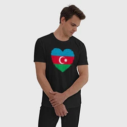 Пижама хлопковая мужская Сердце Азербайджана, цвет: черный — фото 2