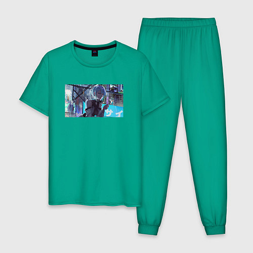 Мужская пижама Люсина Кусинада - Cyberpunk Edgerunners / Зеленый – фото 1