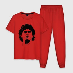 Пижама хлопковая мужская Face Maradona, цвет: красный