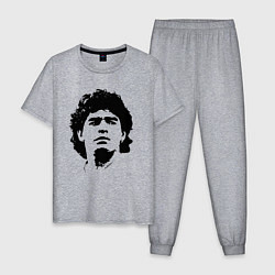 Пижама хлопковая мужская Face Maradona, цвет: меланж