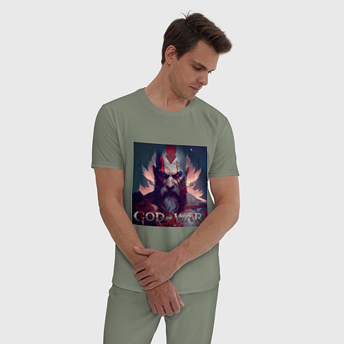 Мужская пижама Кратос, бог войны / Авокадо – фото 3