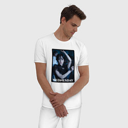 Пижама хлопковая мужская Wednesday pictures, цвет: белый — фото 2