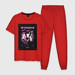Пижама хлопковая мужская Syachi suki slayer punk, цвет: красный