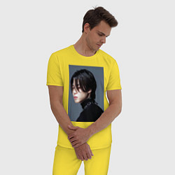 Пижама хлопковая мужская Dark side Jimin, цвет: желтый — фото 2