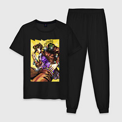 Пижама хлопковая мужская Джотаро Куджо - JoJo Bizarre Adventure, цвет: черный