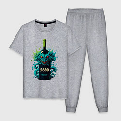 Пижама хлопковая мужская Вино за 2600, цвет: меланж