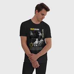 Пижама хлопковая мужская Nirvana About a Girl, цвет: черный — фото 2