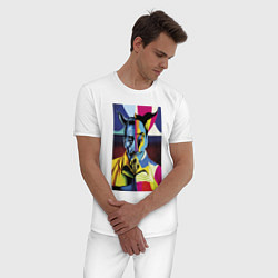 Пижама хлопковая мужская Salvador Dali: Neural network, цвет: белый — фото 2