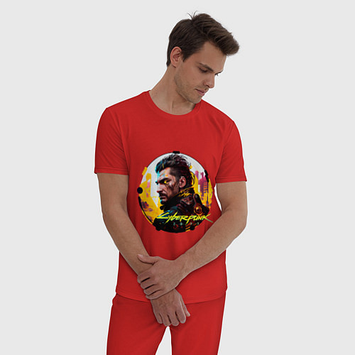 Мужская пижама Cyberpunk, Luxury agario style / Красный – фото 3