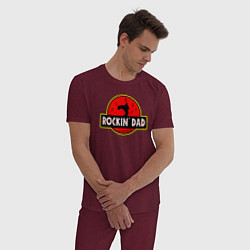 Пижама хлопковая мужская Rockin Dad, цвет: меланж-бордовый — фото 2