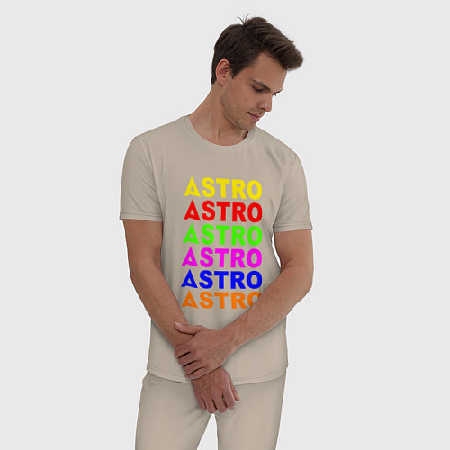 Мужская пижама Astro color logo / Миндальный – фото 3
