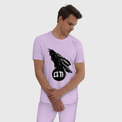 Пижама хлопковая мужская DM Raven цвета лаванда — фото 2