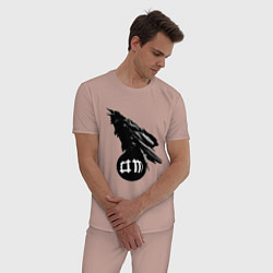 Пижама хлопковая мужская DM Raven, цвет: пыльно-розовый — фото 2