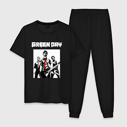 Пижама хлопковая мужская Greed Day rock, цвет: черный