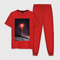 Пижама хлопковая мужская Dark souls 3 Черное солнце, цвет: красный