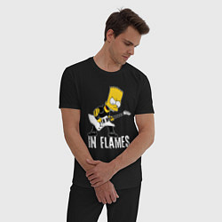 Пижама хлопковая мужская In Flames Барт Симпсон рокер, цвет: черный — фото 2