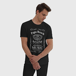 Пижама хлопковая мужская Papa Roach в стиле Jack Daniels, цвет: черный — фото 2
