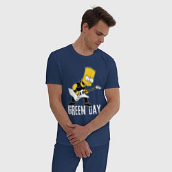 Пижама хлопковая мужская Green Day Барт Симпсон рокер, цвет: тёмно-синий — фото 2
