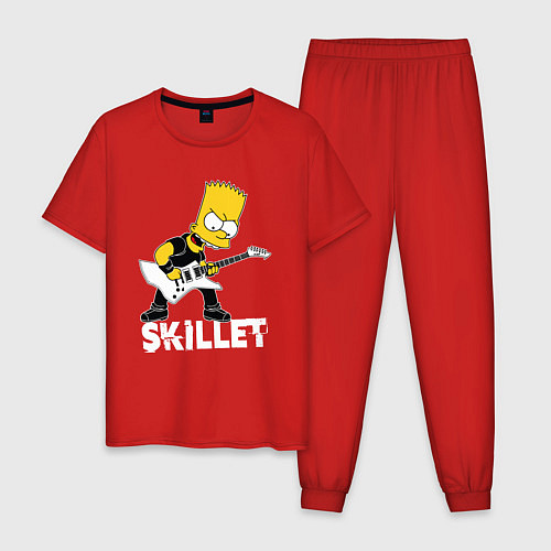 Мужская пижама Skillet Барт Симпсон рокер / Красный – фото 1