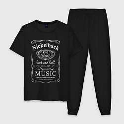 Пижама хлопковая мужская Nickelback в стиле Jack Daniels, цвет: черный