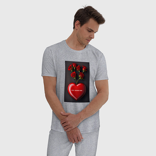 Мужская пижама Любовь Рождается в Сердце / Меланж – фото 3