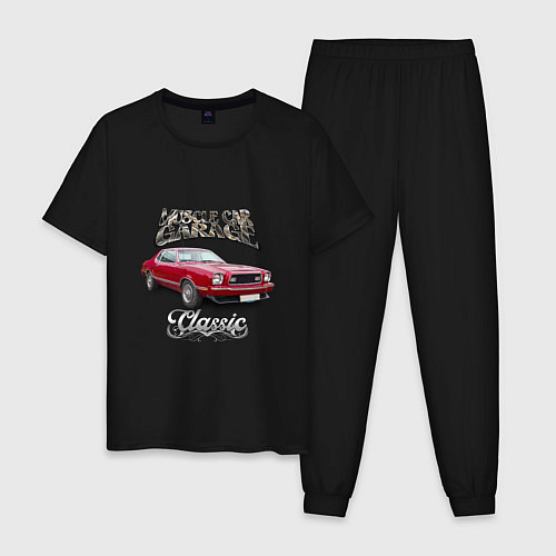 Мужская пижама Маслкар Ford Mustang / Черный – фото 1