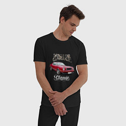 Пижама хлопковая мужская Маслкар Ford Mustang, цвет: черный — фото 2