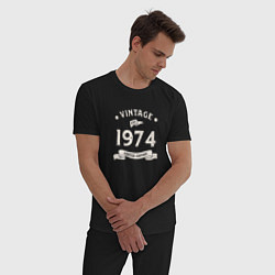 Пижама хлопковая мужская Винтаж 1974 ограниченный выпуск, цвет: черный — фото 2