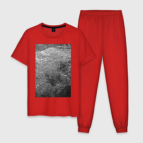 Мужская пижама Чёрные пузыри / Красный – фото 1