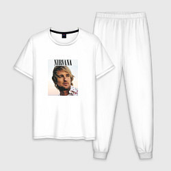 Пижама хлопковая мужская Nirvana Оуэн Уилсон пародия, цвет: белый