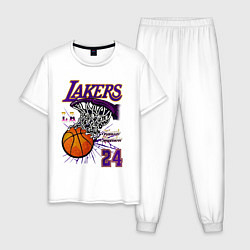 Пижама хлопковая мужская LA Lakers Kobe, цвет: белый