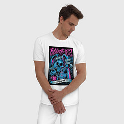 Пижама хлопковая мужская Blink 182 рок группа, цвет: белый — фото 2