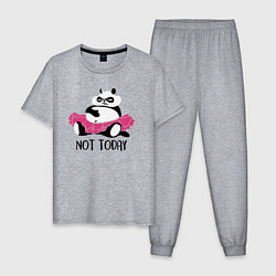 Пижама хлопковая мужская Ленивая панда, цвет: меланж