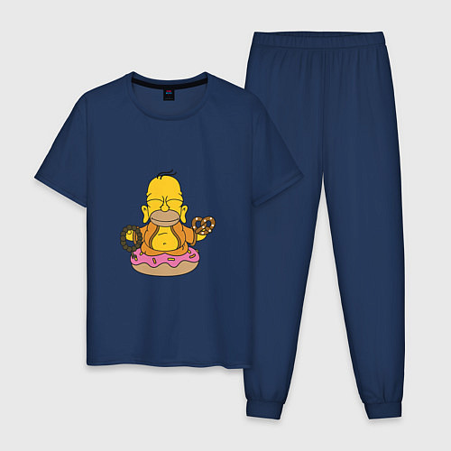 Мужская пижама Буддизм Симпсон / Тёмно-синий – фото 1