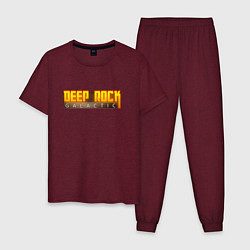 Пижама хлопковая мужская Deep Rock Galactic logo, цвет: меланж-бордовый