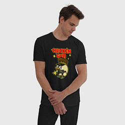 Пижама хлопковая мужская Chicken Gun - игра, цвет: черный — фото 2