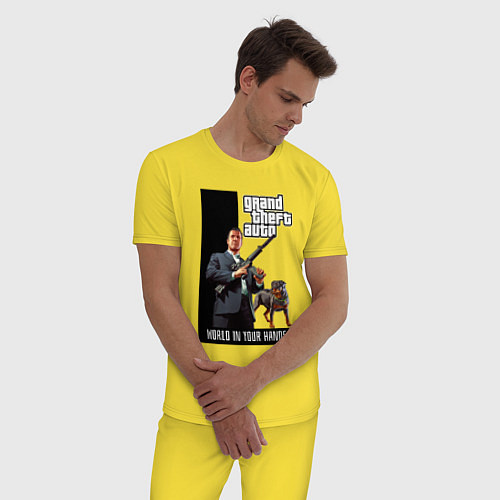 Мужская пижама GTA Майкл де Санта / Желтый – фото 3