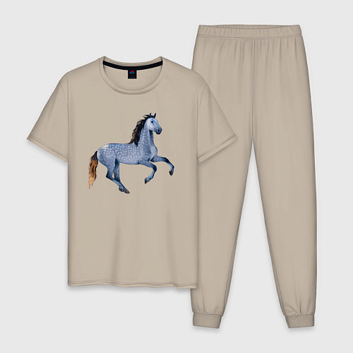 Мужская пижама Андалузская лошадь / Миндальный – фото 1