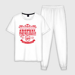 Пижама хлопковая мужская Arsenal 1886, цвет: белый