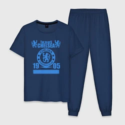Пижама хлопковая мужская FC Chelsea London, цвет: тёмно-синий