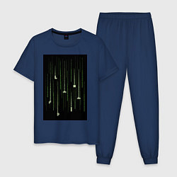 Пижама хлопковая мужская Tetris simulation, цвет: тёмно-синий
