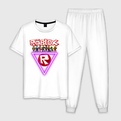 Пижама хлопковая мужская Roblox, роблокс, цвет: белый