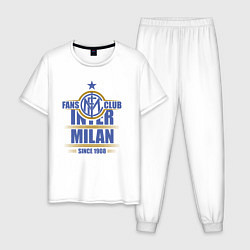 Пижама хлопковая мужская Inter Milan fans club, цвет: белый