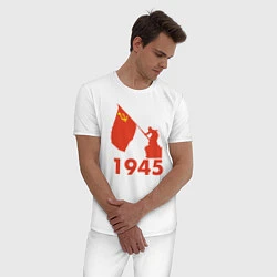 Пижама хлопковая мужская 1945, цвет: белый — фото 2