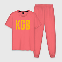 Пижама хлопковая мужская KGB, цвет: коралловый