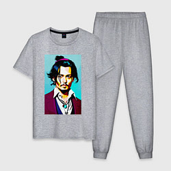 Пижама хлопковая мужская Johnny Depp - Japan style, цвет: меланж