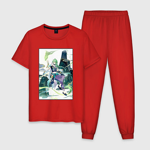 Мужская пижама Бай Чжу Геншин импакт / Красный – фото 1