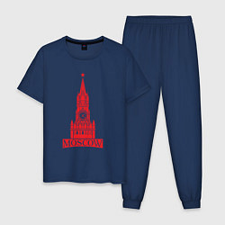 Пижама хлопковая мужская Kremlin Moscow, цвет: тёмно-синий